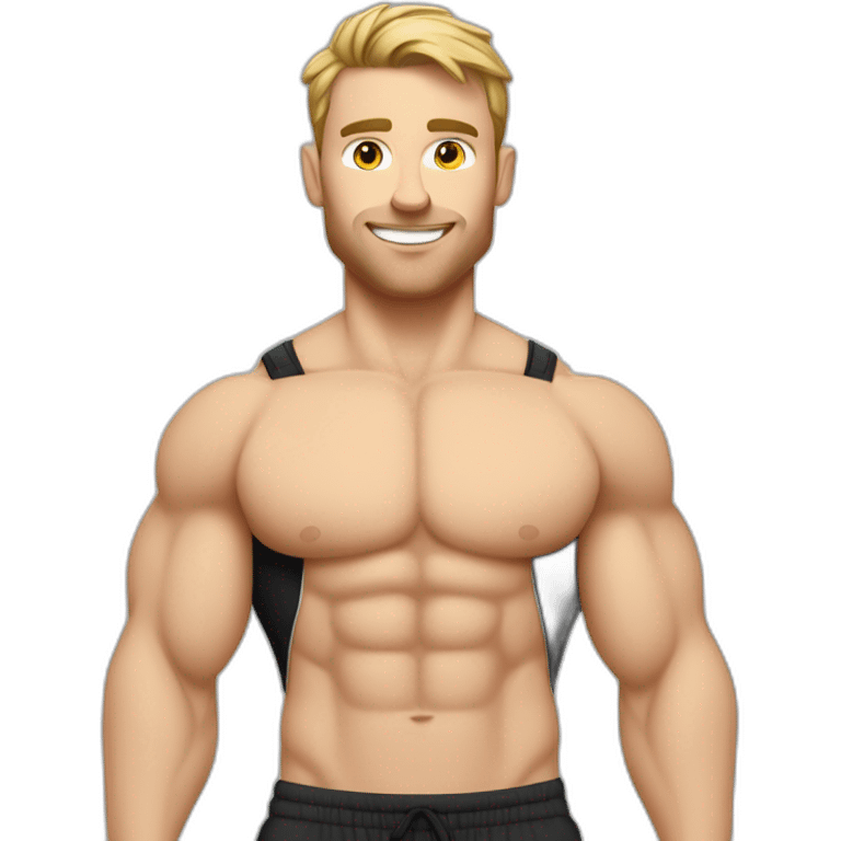 caucasian white muscled guy who always wears black, goes to the gym everyday and works in tech emoji