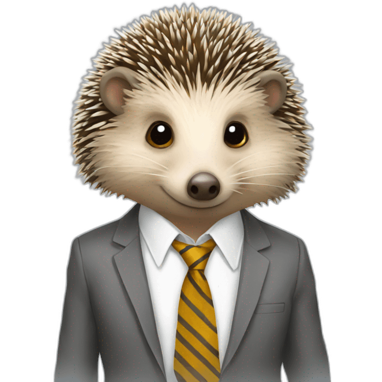 a hedgehog in a tie emoji