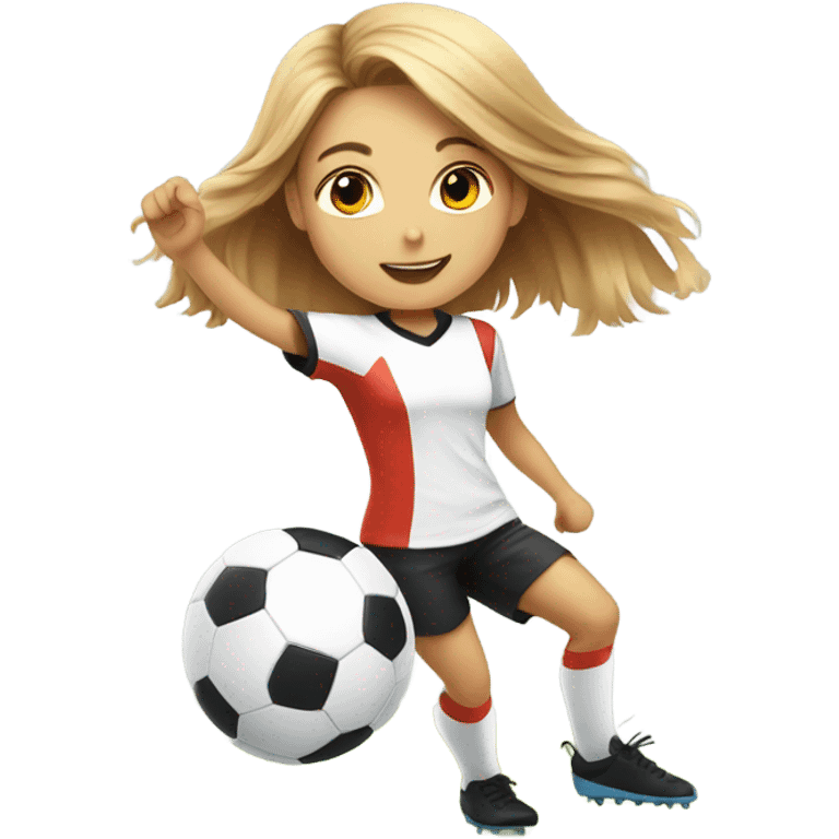 Girl playing soccer with a hamster  emoji