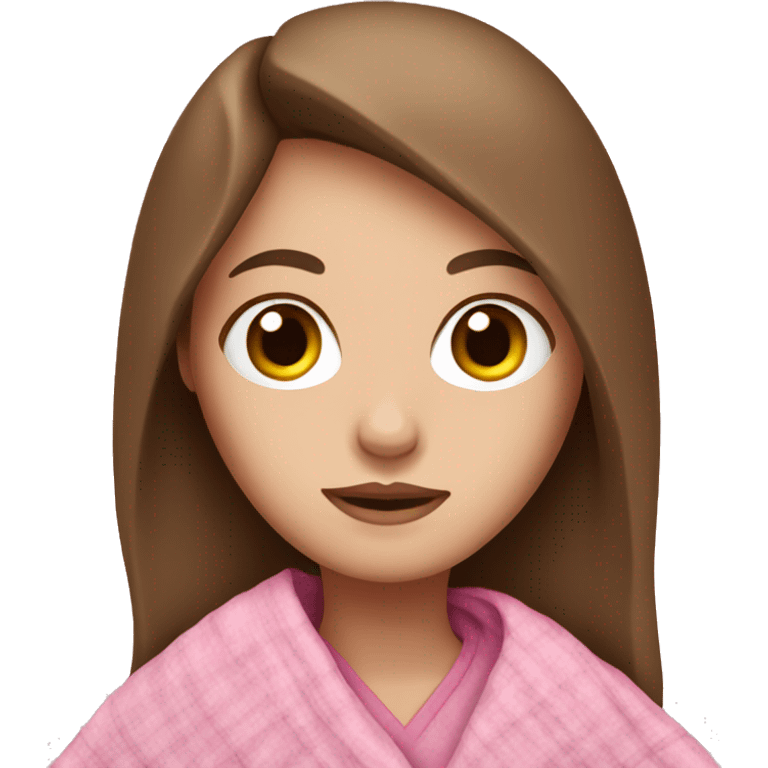 A white girl with brown hair in a pink blanket emoji