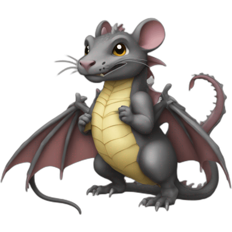 Une souris sur le dos d'un dragon emoji