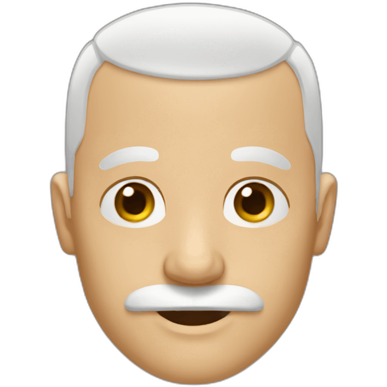 Bald-hair men with mustache emoji