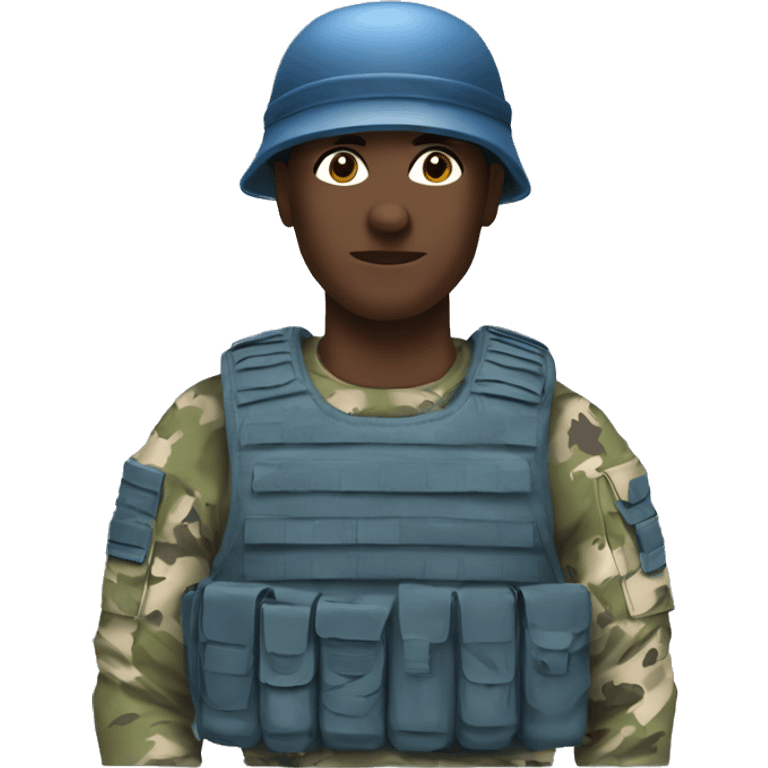 A solider in blue camouflage  emoji