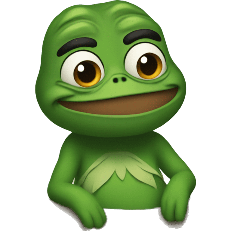 a Pepe sits under a tree  emoji