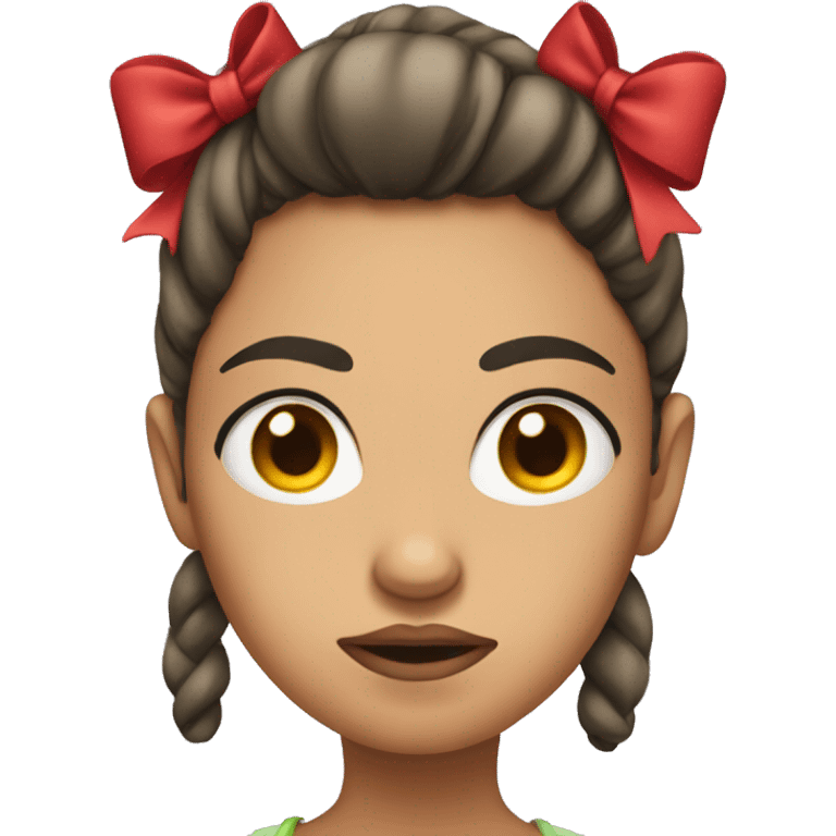 women pouting with bow  emoji