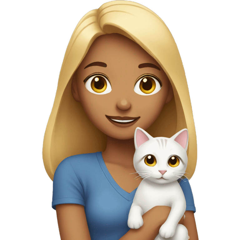 Girl with cat emoji