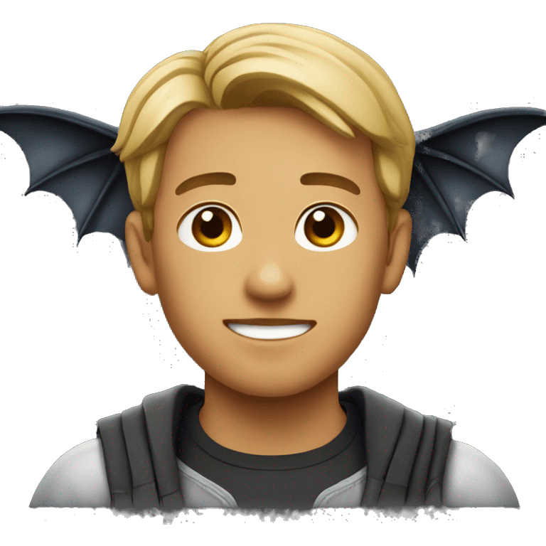 Young man with bat wings emoji