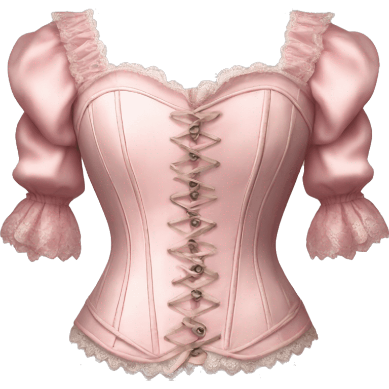 vintage rococo light pink corset with sleeves  emoji