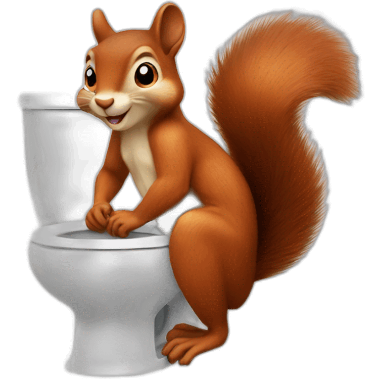 the squirrel is sitting on the toilet emoji