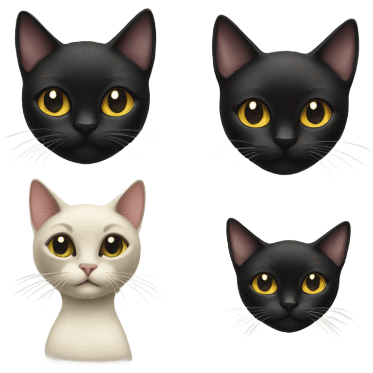 Black cat and siamese cat emoji