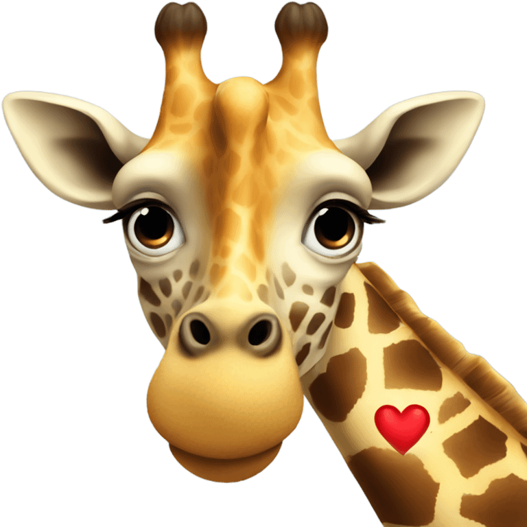 Giraffe with heart emoji