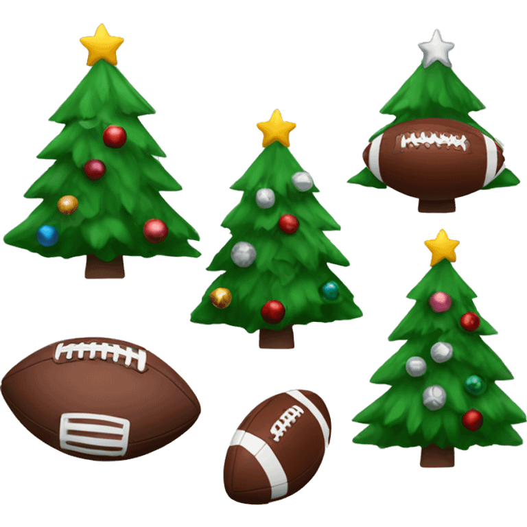 christmas trees with football decorations  emoji