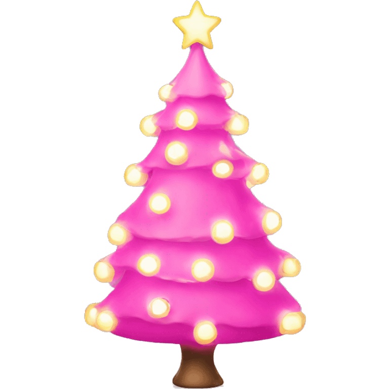 Pink Christmas tree with lights  emoji