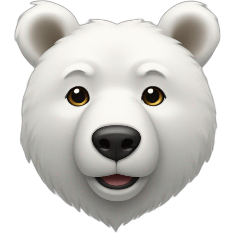 white bear with a 5 point star on a side emoji