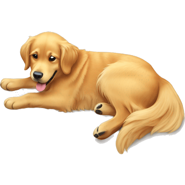 golden retriever laying on its back emoji