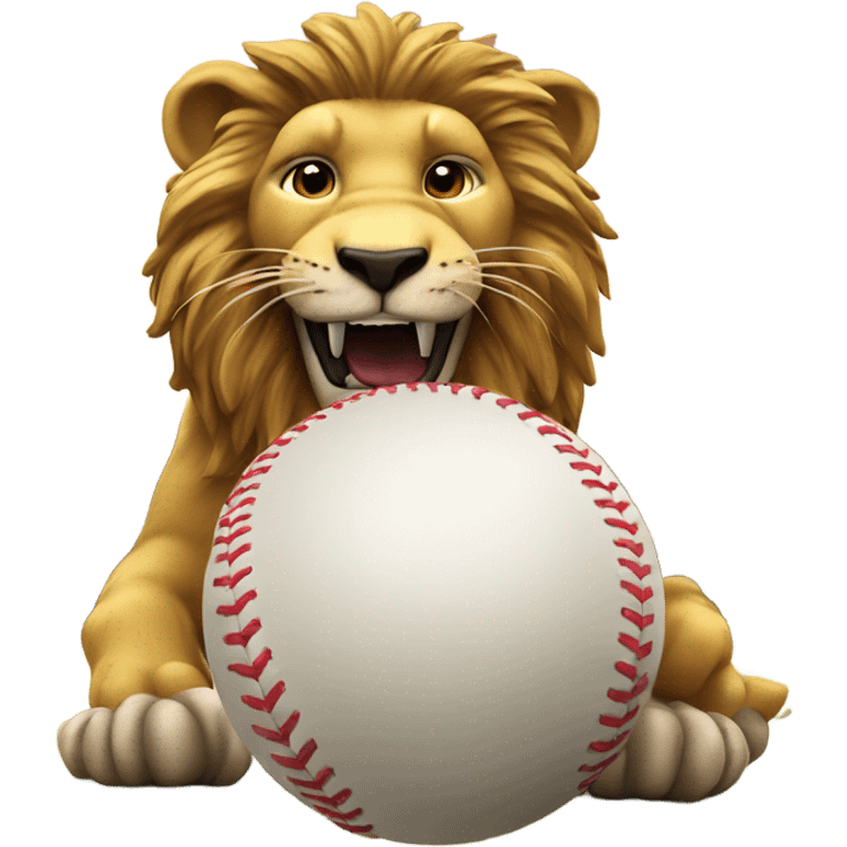 baseball with lion emoji