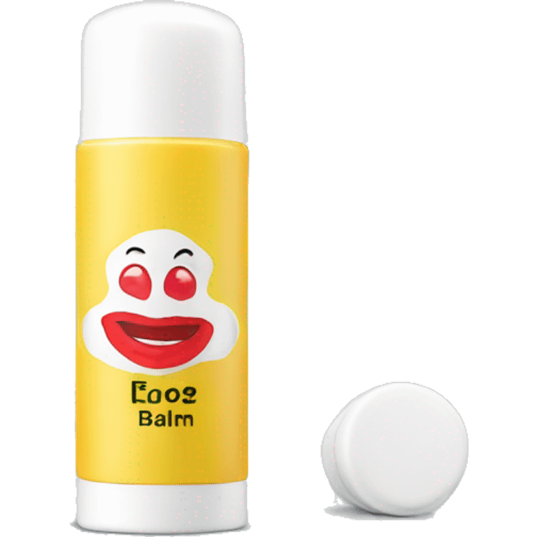 lip balm with label emoji