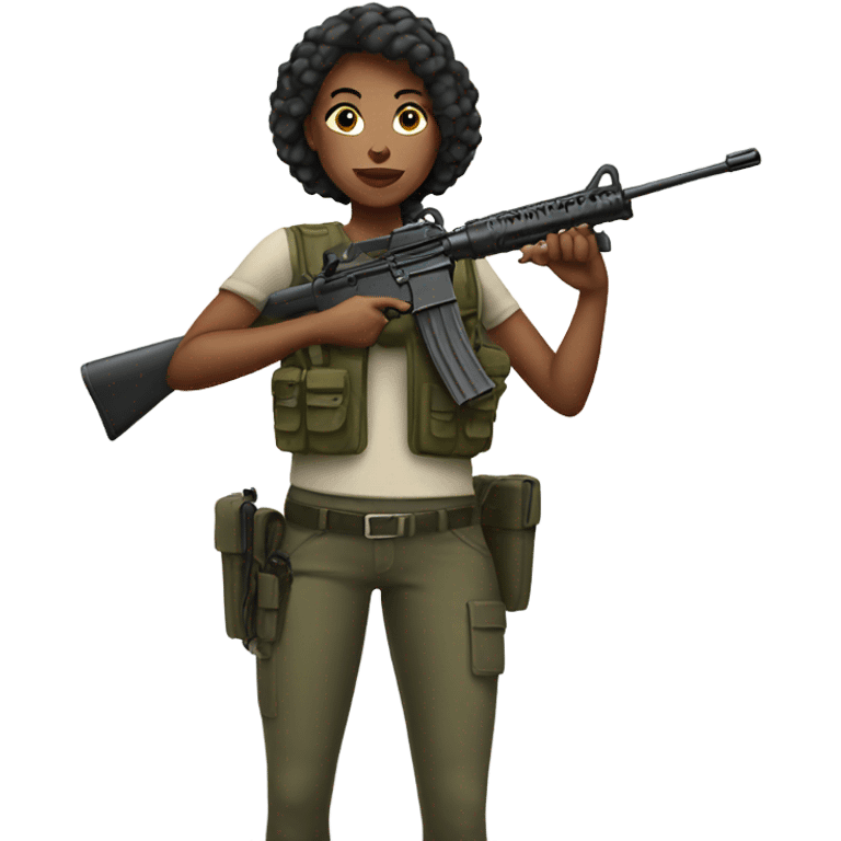 Women with rifle emoji