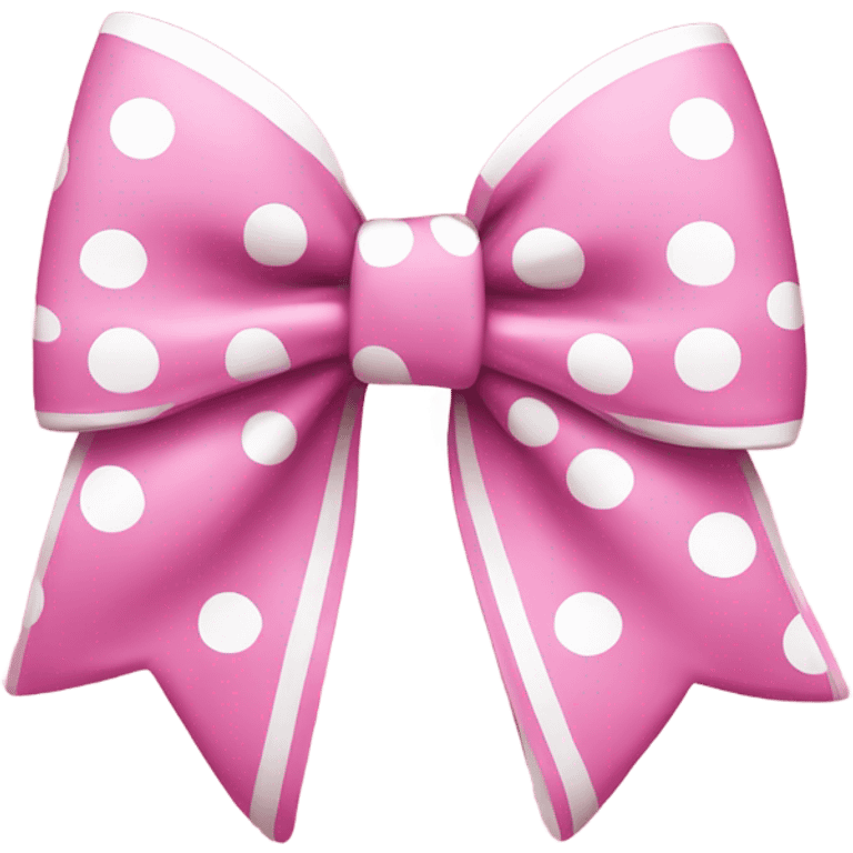 Pink bow with white polka dots  emoji