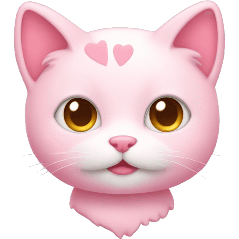 cute, pink-colored kitty emoji with heart eyes using pastel shades emoji