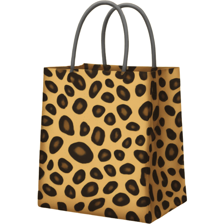 Shopping bag with leopard print emoji