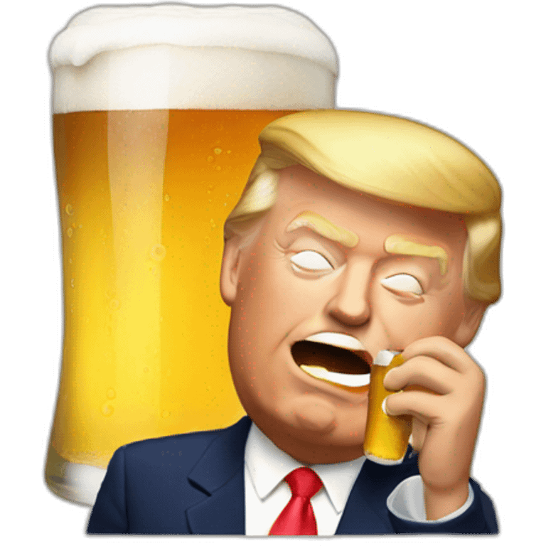 Trump drinking a beer emoji