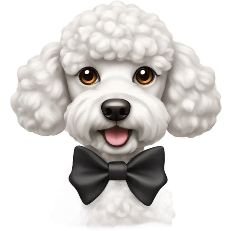 White poodle with bow tie emoji