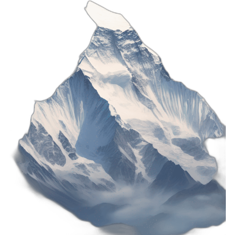 make a simple emoji of a mountain like mountain everest, k2, a snowy mountain but it should be in persepective now its too long from bottom emoji