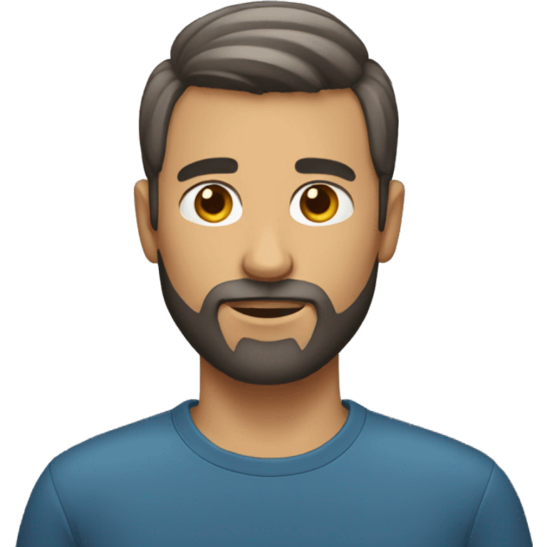 Medium bearded man with short hair emoji