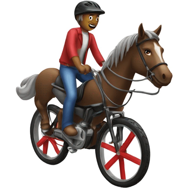 horse riding a bike emoji