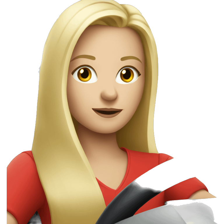 Blond girl driving a ferrari emoji