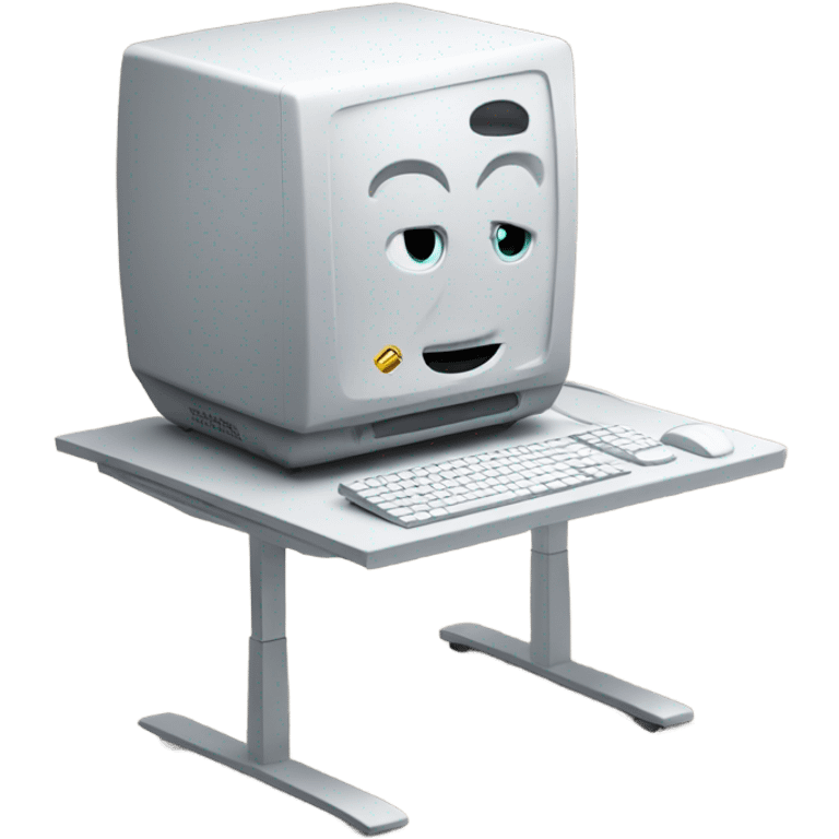 desktop computer on desk back view emoji