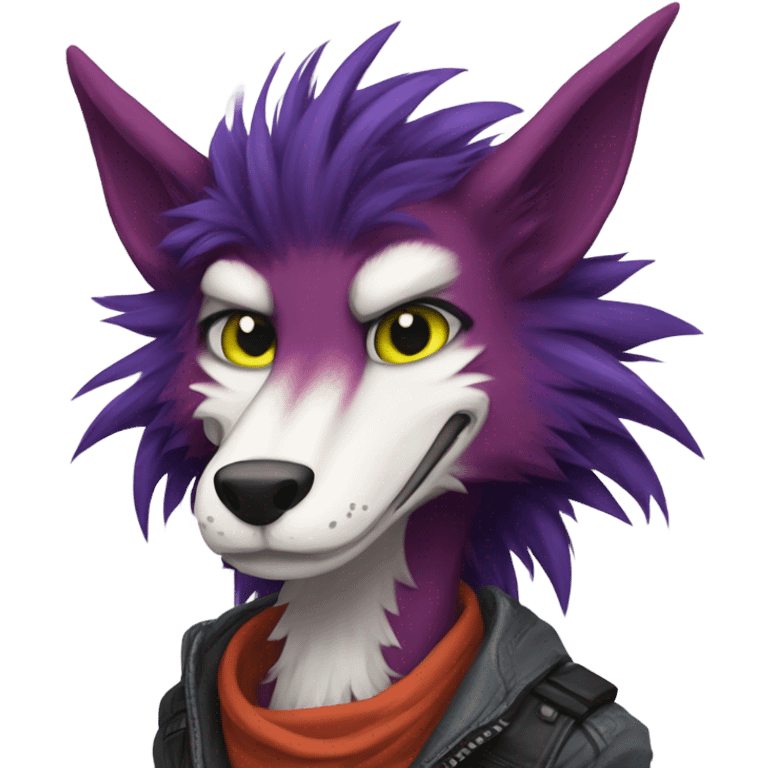 Colorful cute edgy badass anthropomorphic sergal furry  emoji