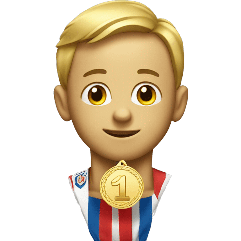 Gold medal that says Pete’s number 1 emoji