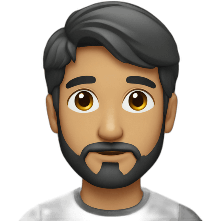 yusuf monaf patna india young without glasses with short hair and long beard emoji