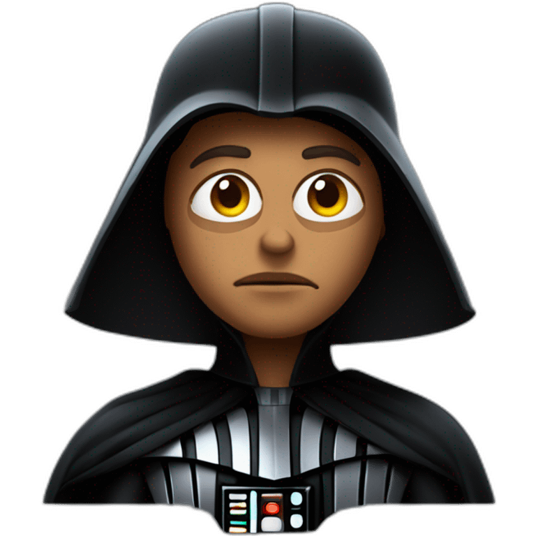 El fary on Darth Vader suit without helmet Pixar style emoji