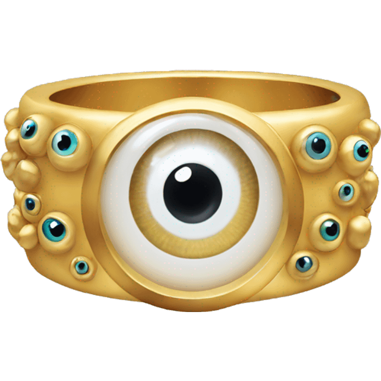 thin gold ring studded with eyeballs emoji