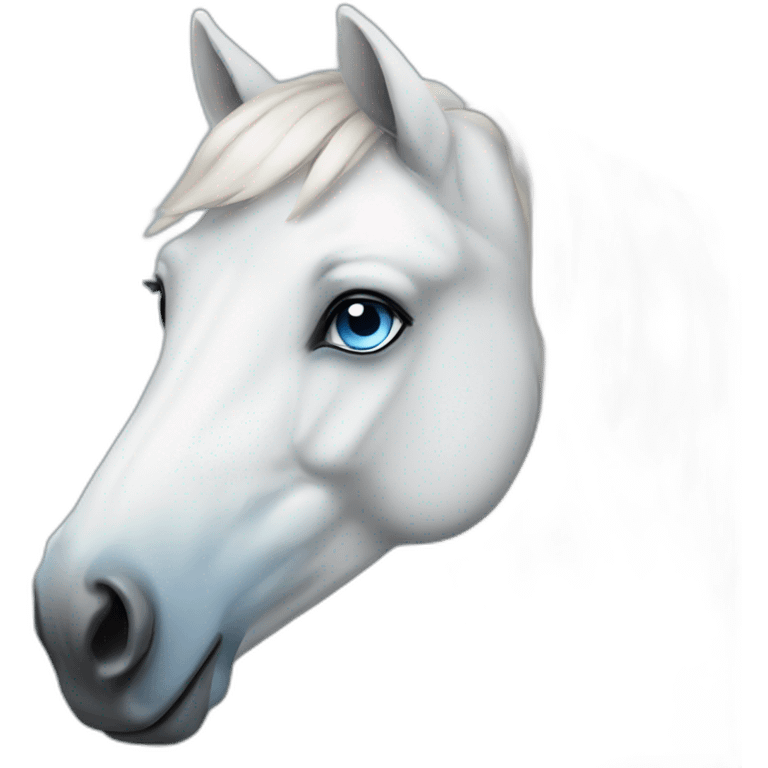 white with blue eyes horse emoji