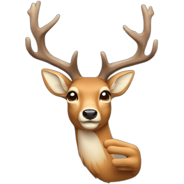 A deer with a raised hand  emoji