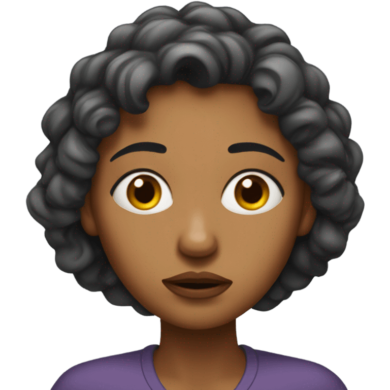 woman looking very stressed  emoji