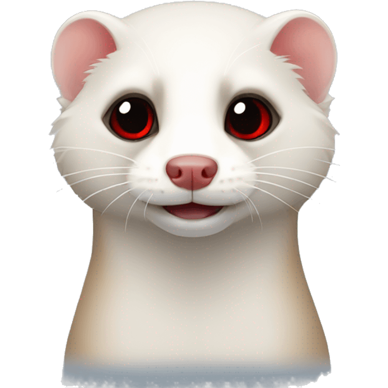 Ferret white with red eyes emoji