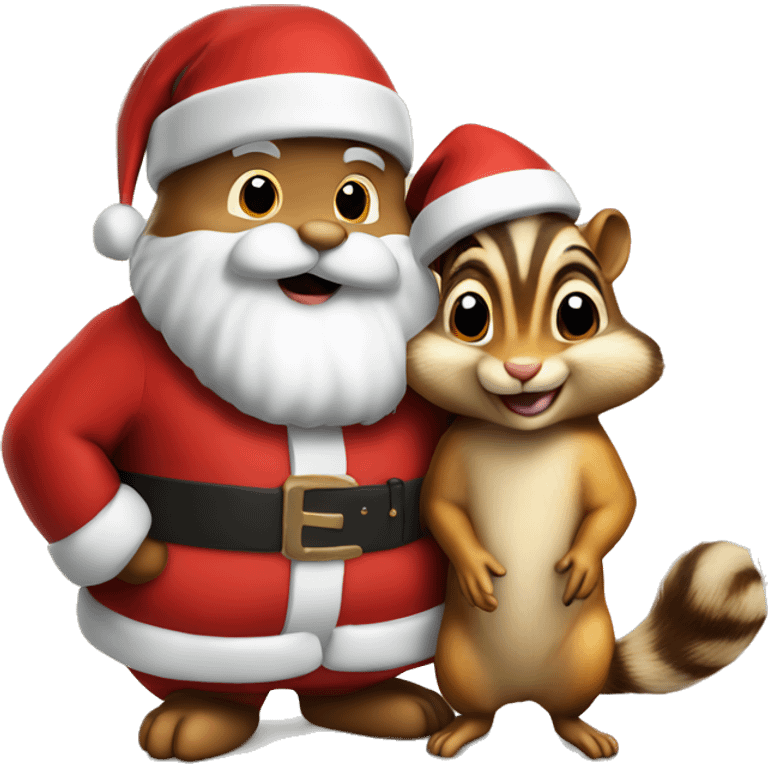 chipmunk with santa claus  emoji