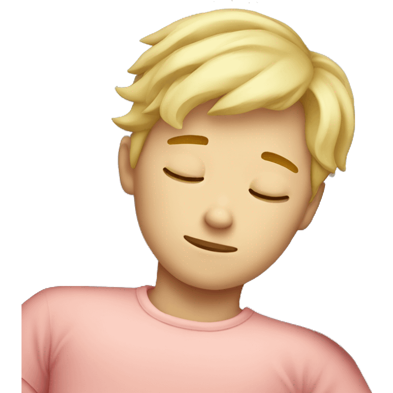 blond cute boy sleeping emoji