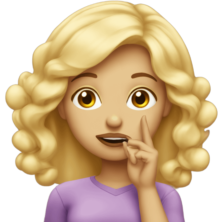 blonde girl blowing a kiss  emoji