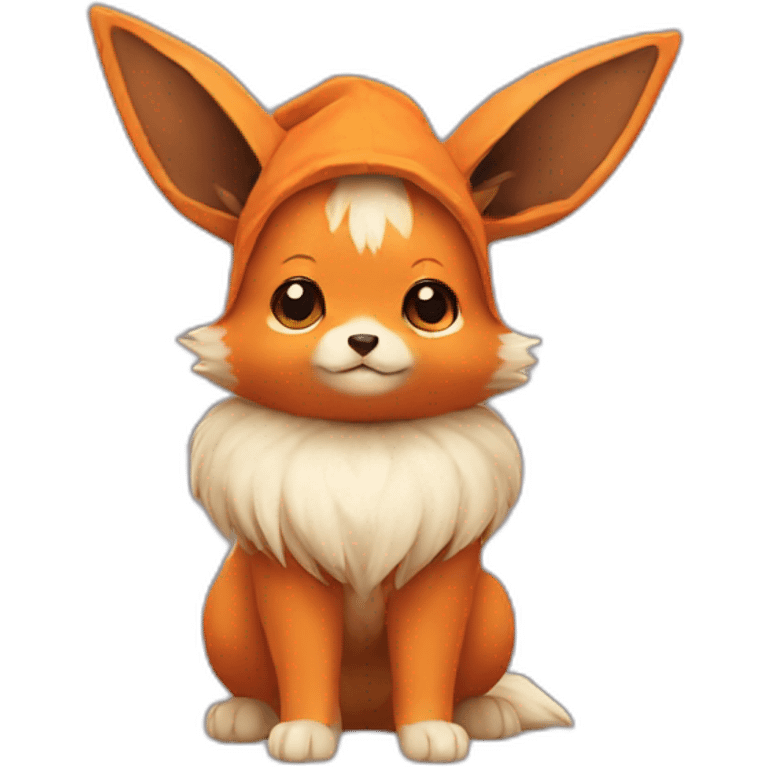 Orange eevee with fur on his head emoji