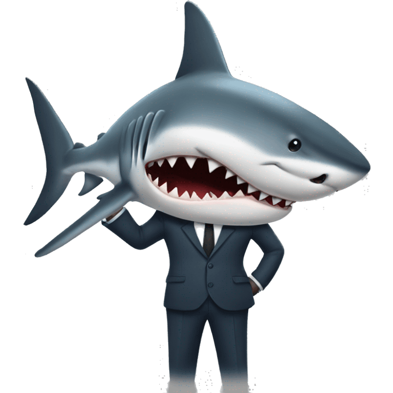 Shark with a suit emoji