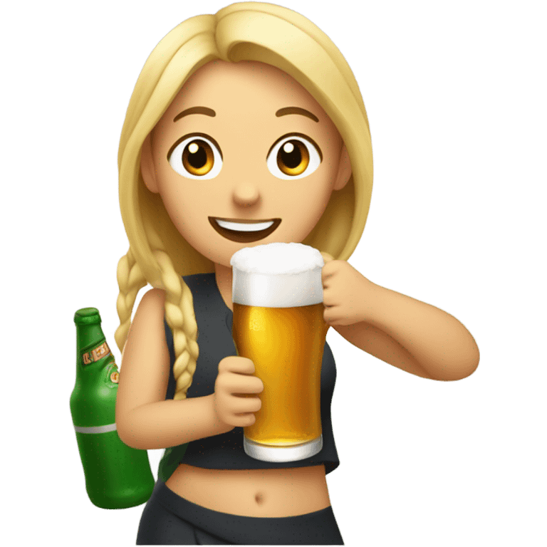 Lady drinking a beer  emoji