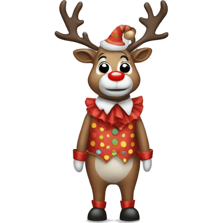 Reindeer in a clown clothes emoji