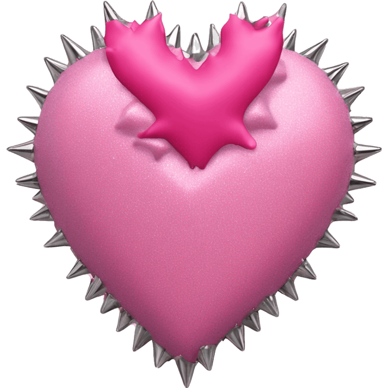 pink glittery heart of human with chrome spikes and roses emoji