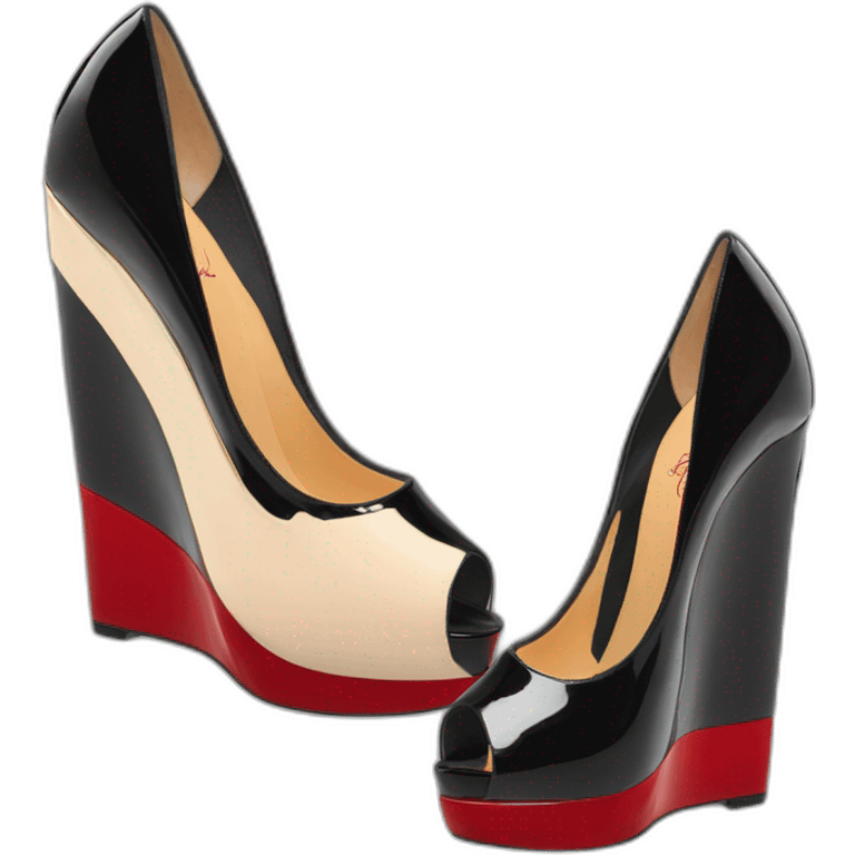 WEDGE LOUBOUTIN black PATENT emoji